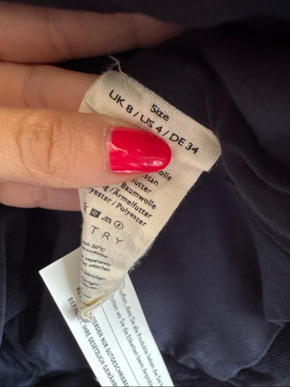 NWT Poetry Blazer Jacket Navy Cotton Velvet Twill Sz 4 - Picture 5 of 8